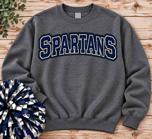 SWEATSHIRT (SPARTANS) Faux Embroidery