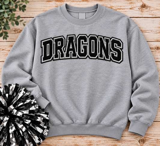 SWEATSHIRT (DRAGONS) Faux Embroidery