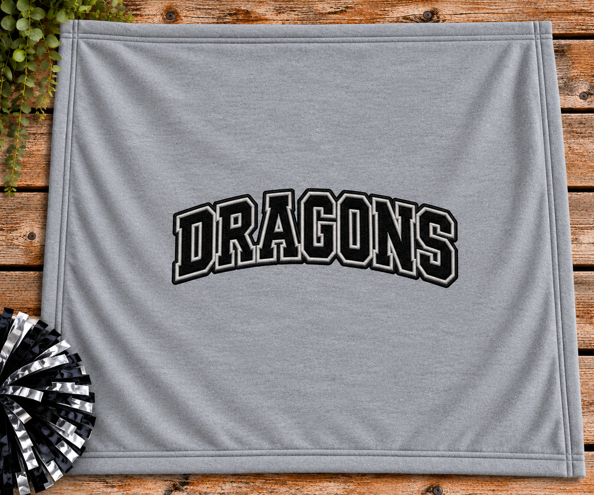 SWEATSHIRT BLANKET (DRAGONS) Faux Embroidery