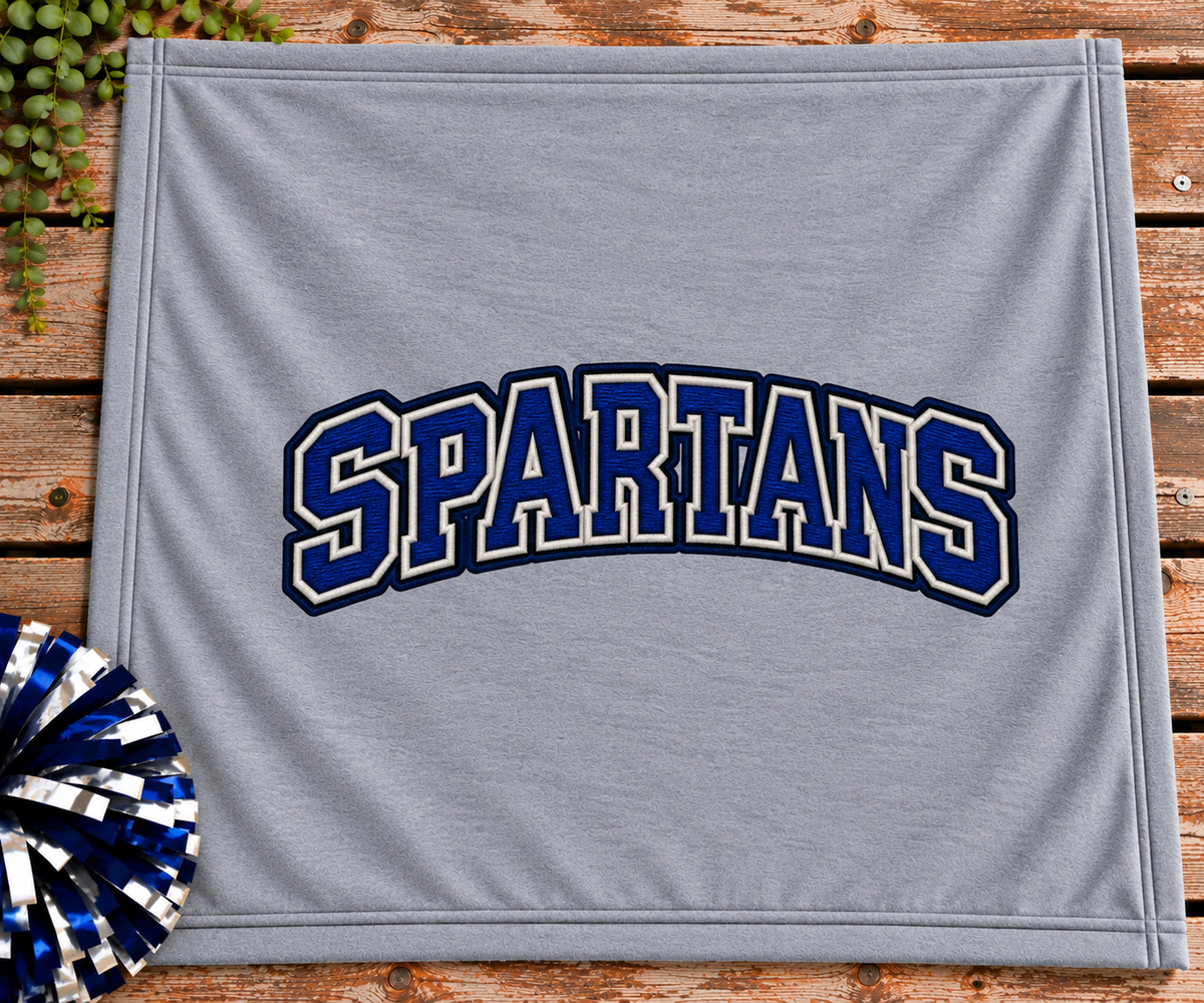 SWEATSHIRT BLANKET (SPARTANS) Faux Embroidery