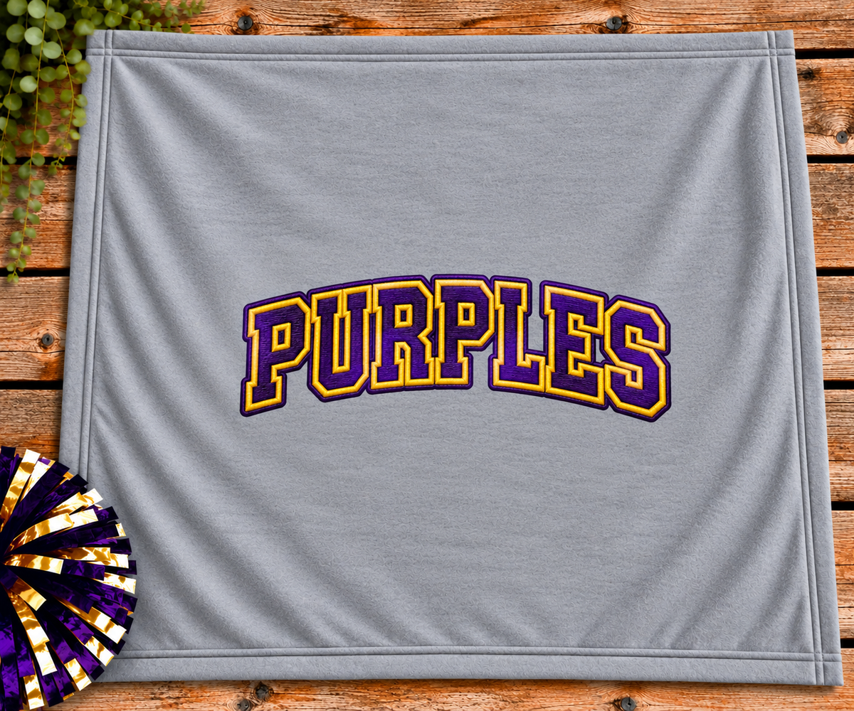 SWEATSHIRT BLANKET (PURPLES) Faux Embroidery