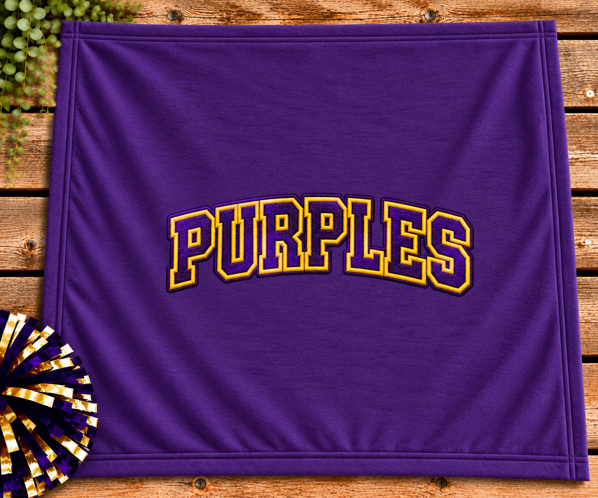 SWEATSHIRT BLANKET (PURPLES) Faux Embroidery