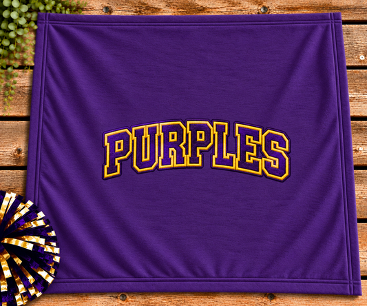 SWEATSHIRT BLANKET (PURPLES) Faux Embroidery