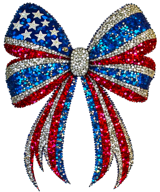 PATRIOTIC RHINESTONE BOW